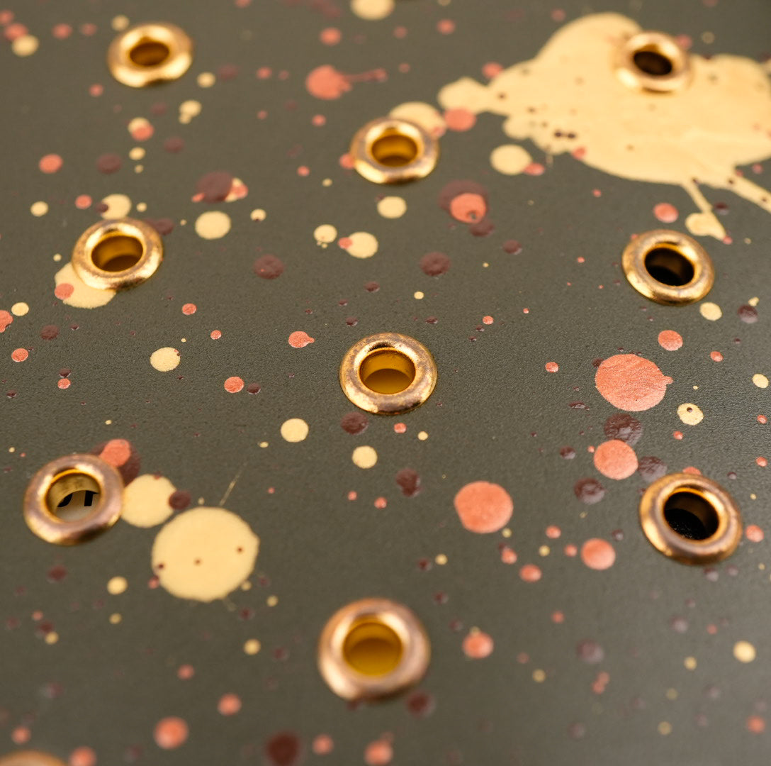 Imperfect Concepts Niko Leather Notebook - B6 Trifold - Painted Olive w/ Brass Grommets