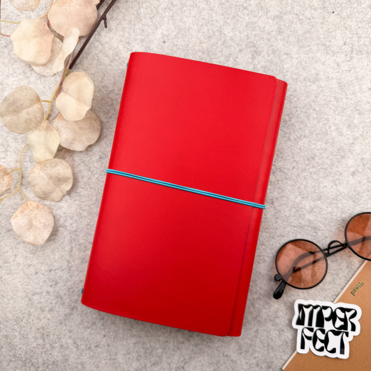 Imperfect Concepts Sadie Leather Notebook - A5 Trifold - Scarlet