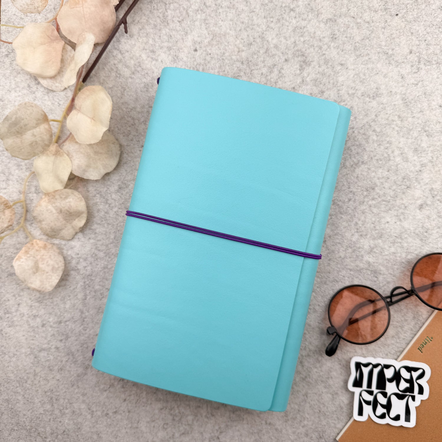Imperfect Concepts Sadie Leather Notebook - A5 Trifold - Turquoise