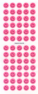 Okuyama & Co Paper Glitter Stickers - Pink Smiley Face