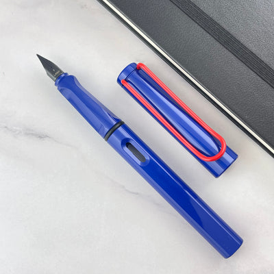 Lamy Safari Fountain Pen - Blue w/ Red (Special Edition)