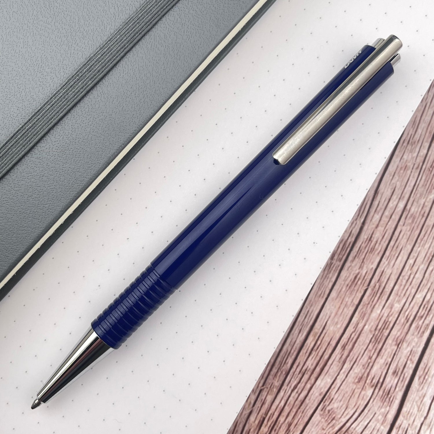 Lamy Logo M+ Ballpoint Pen Blue – Atlas Stationers