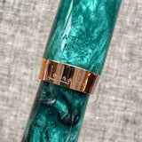Leonardo Momento Magico Fountain Pen - J Brooks Teal w/ Rose Gold Trim (Atlas Exclusive)(Doorbuster)
