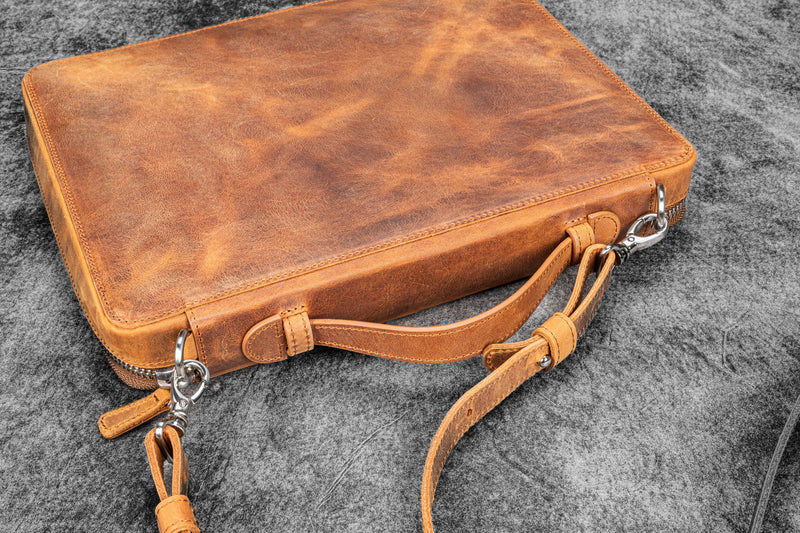 Galen leather Leather Compendium Bag - A4
