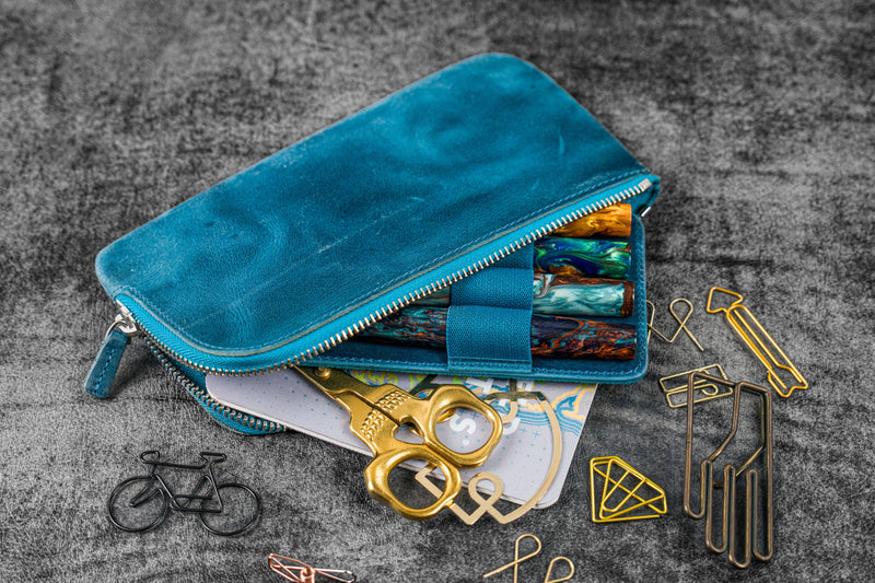Galen Leather Slip-N-Zip 4 Slots Zippered Pen Pouch – Atlas Stationers