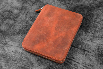 Galen Leather Zipped A5 Notebook Folio