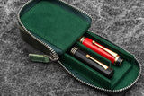 Galen Leather Zippered Magnum Opus 2 Slot Pen Case