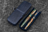 Galen Leather Zippered Magnum Opus 2 Slot Pen Case