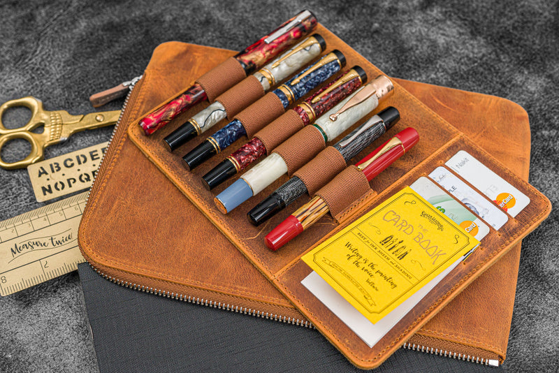 Galen Leather Writer's Bank Bag - Pen Puch