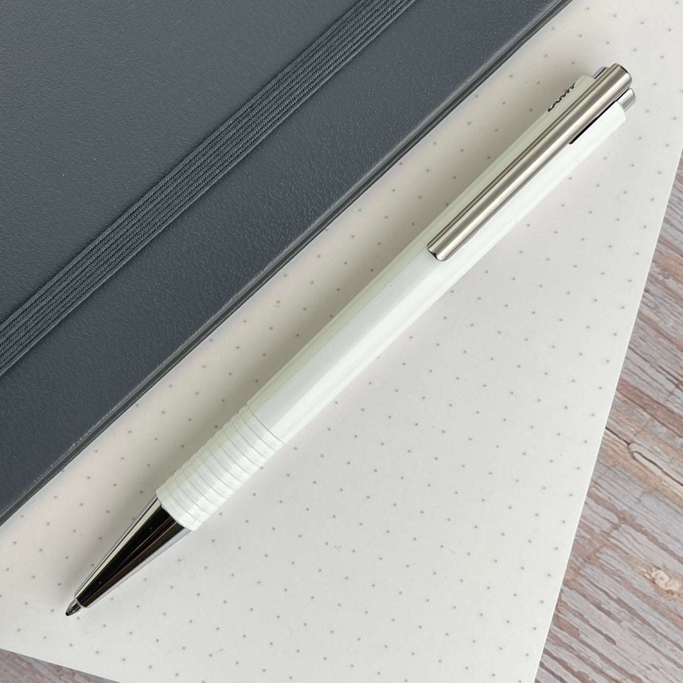 Lamy Logo M+ Ballpoint Pen - White | Atlas Stationers