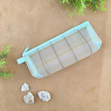 Midori Mesh Pen Case with Gusset - Check Green