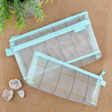 Midori Mesh Pen Pouch - Check Green