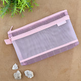 Midori Mesh Pen Pouch - Stripe Purple