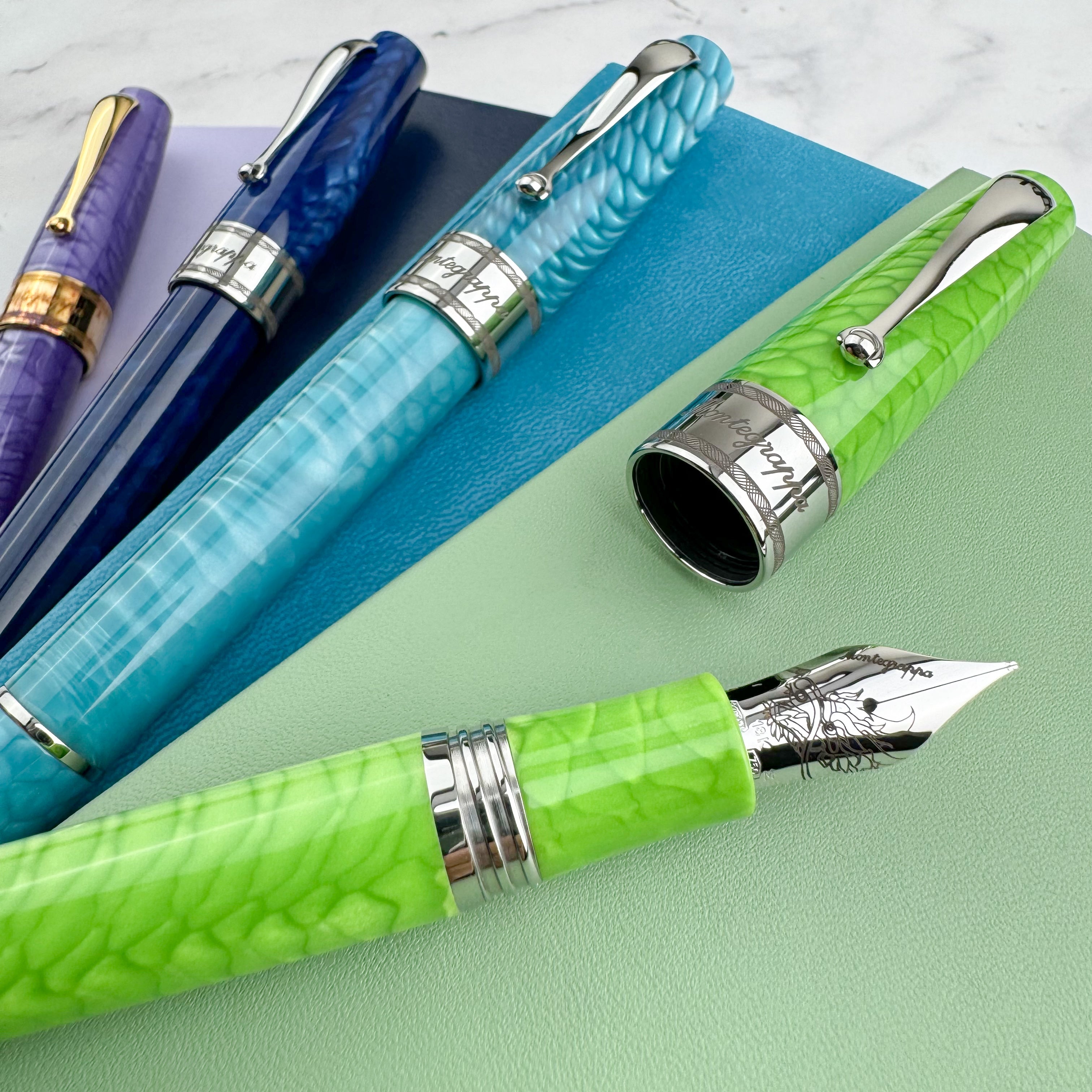 Montegrappa Regal Year of the Dragon Fountain Pen - Mamba Green