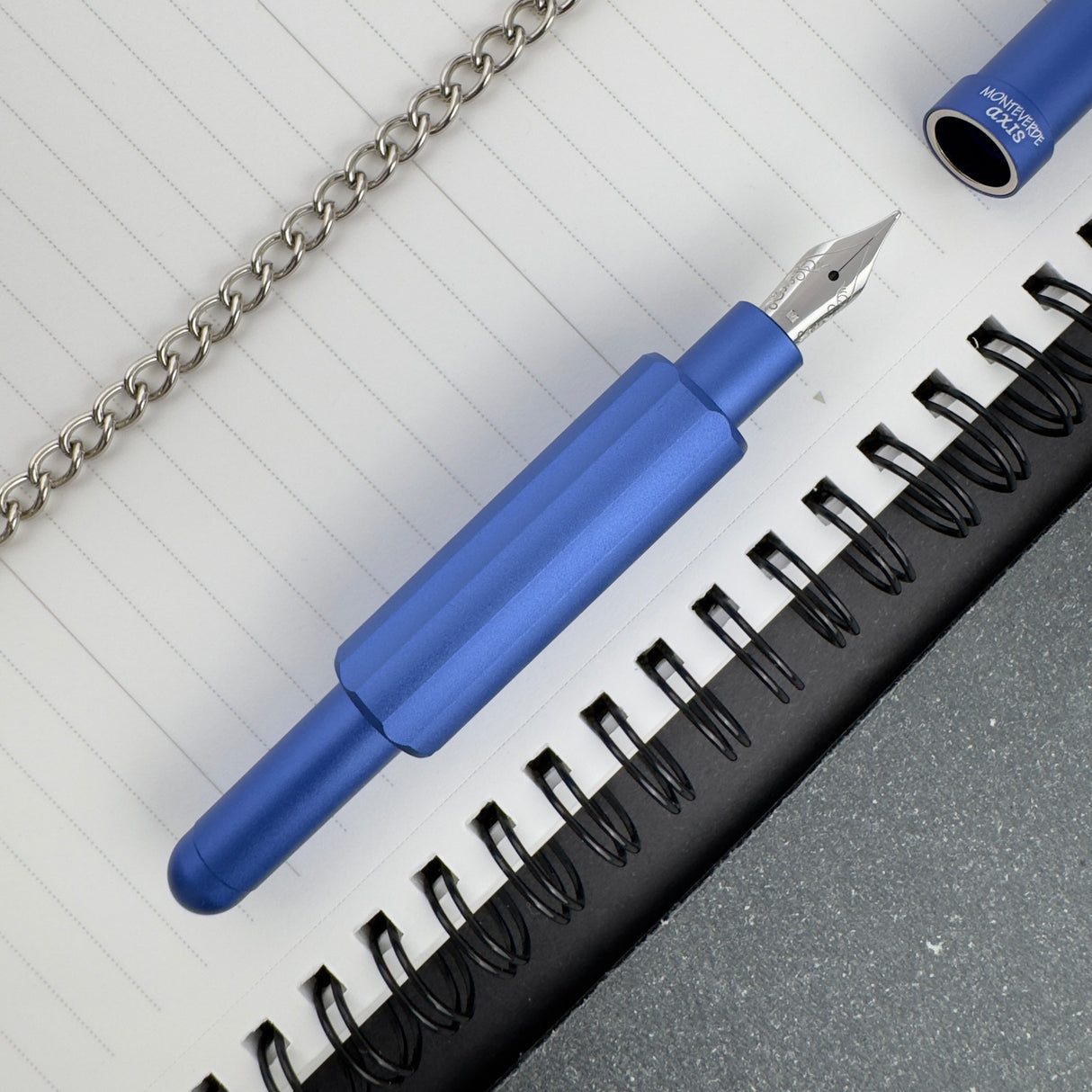 Monteverde Axis Fountain Pen - Matte Blue