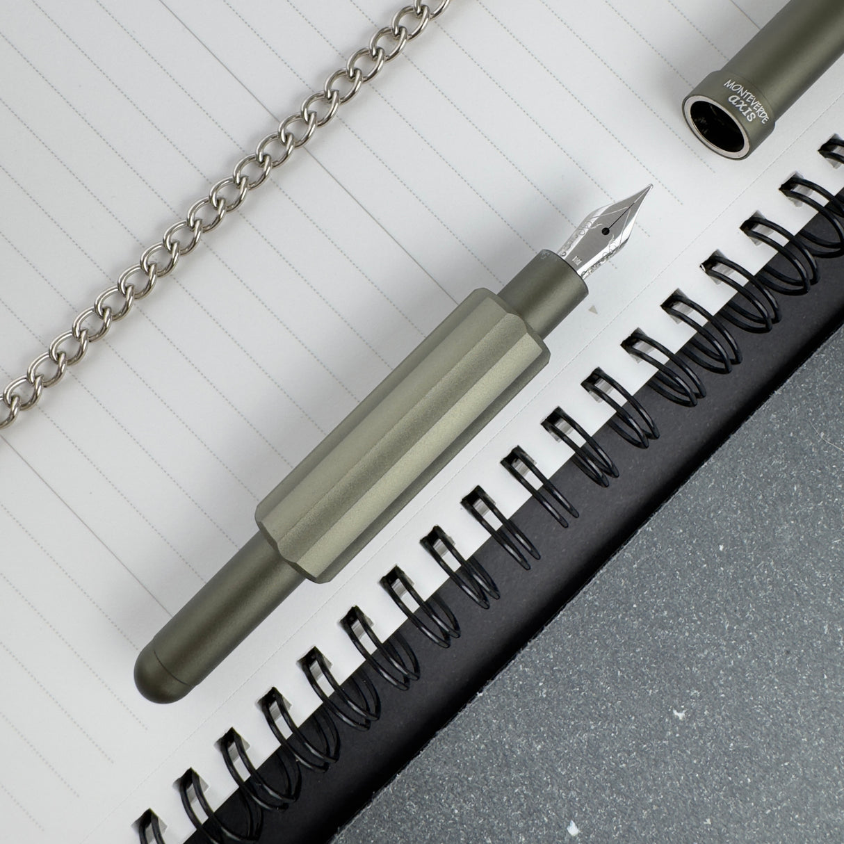 Monteverde Axis Fountain Pen - Matte Olive