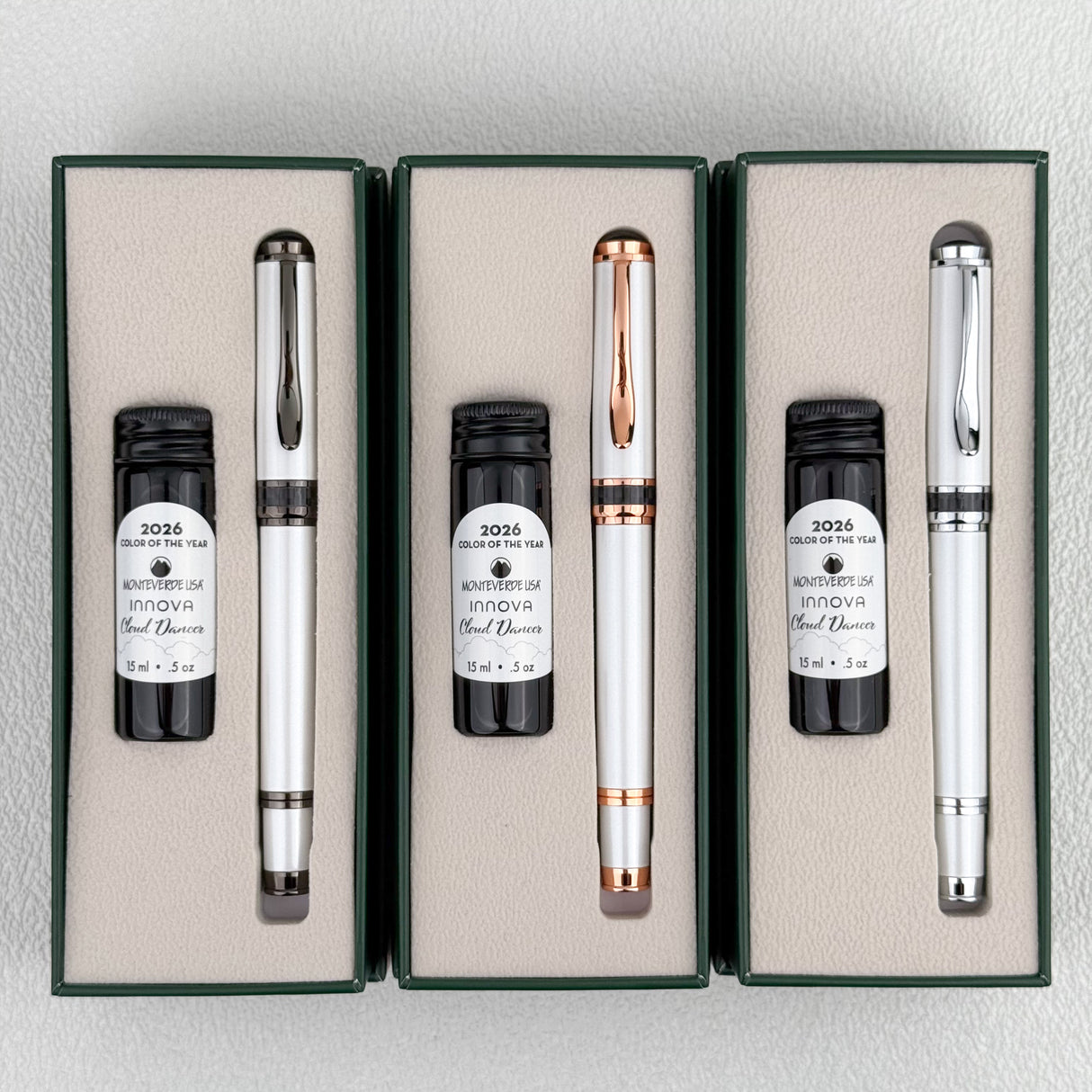 Monteverde Innova Fountain Pen - Cloud Dancer w/ Gunmetal (Special Edition)