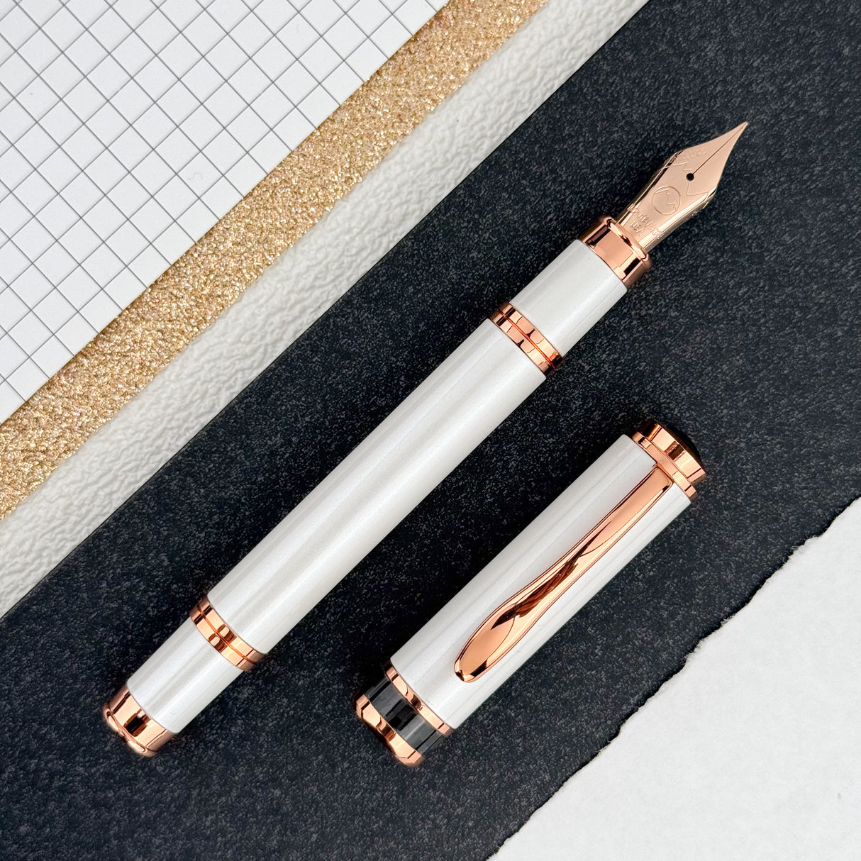 Monteverde Innova Fountain Pen - Cloud Dancer w/ Rosegold (Special Edition)