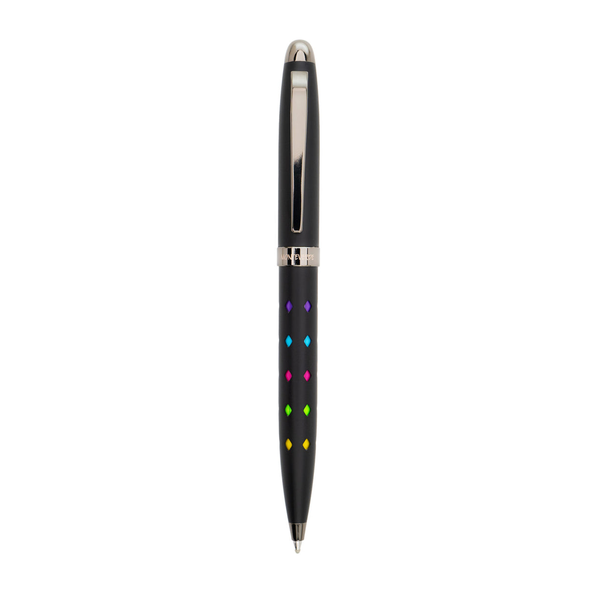 Monteverde llusia Gel Ink Pen - Diamond Shapes Black Matte with Gunmetal Trim