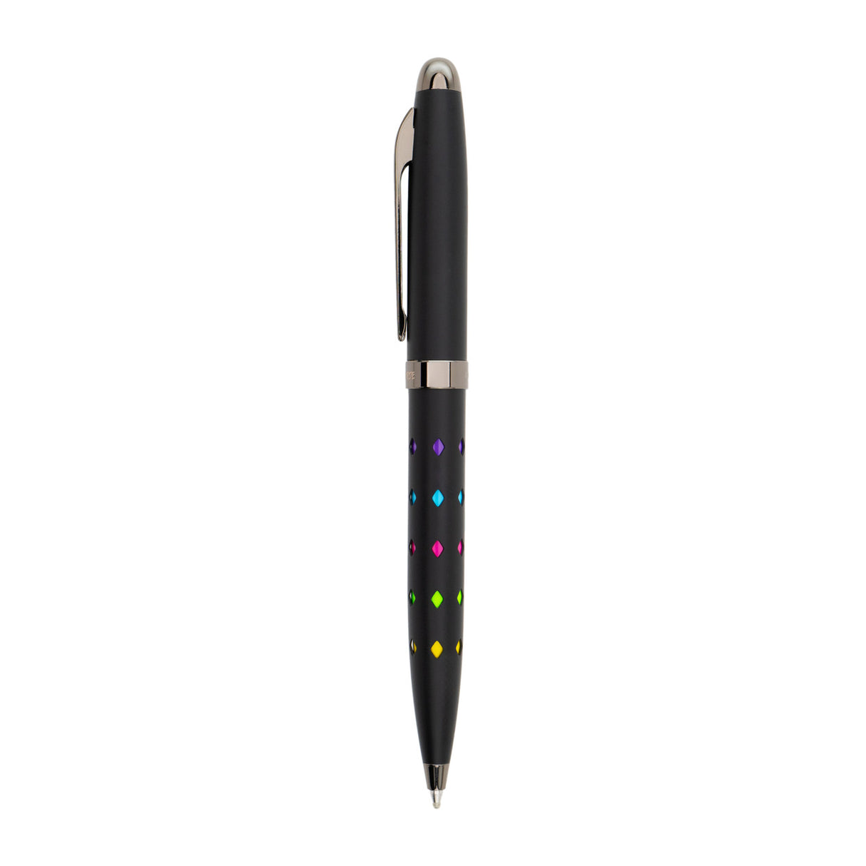 Monteverde llusia Gel Ink Pen - Diamond Shapes Black Matte with Gunmetal Trim
