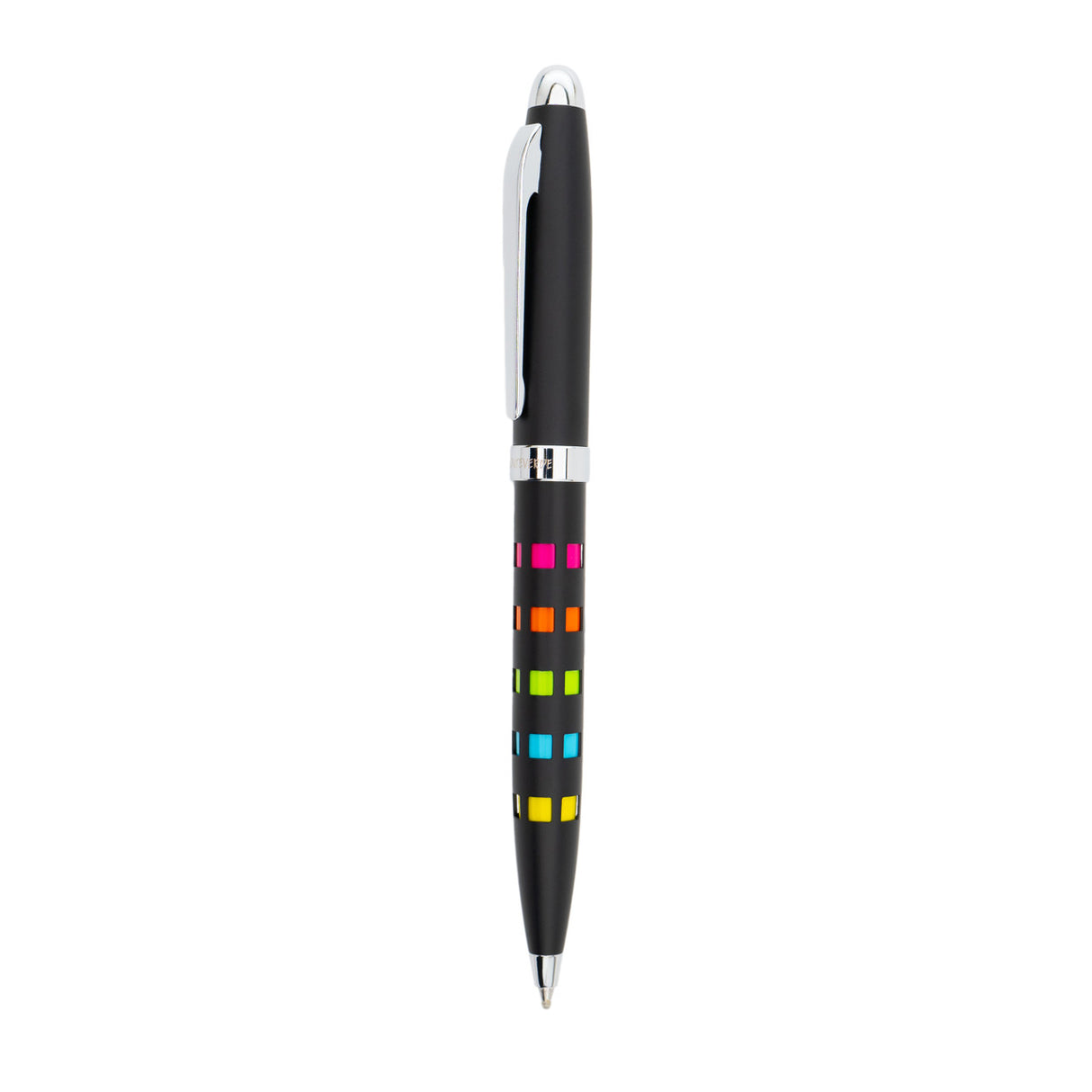 Monteverde llusia Gel Pen - Square Shapes Black Matte with Chrome Trim