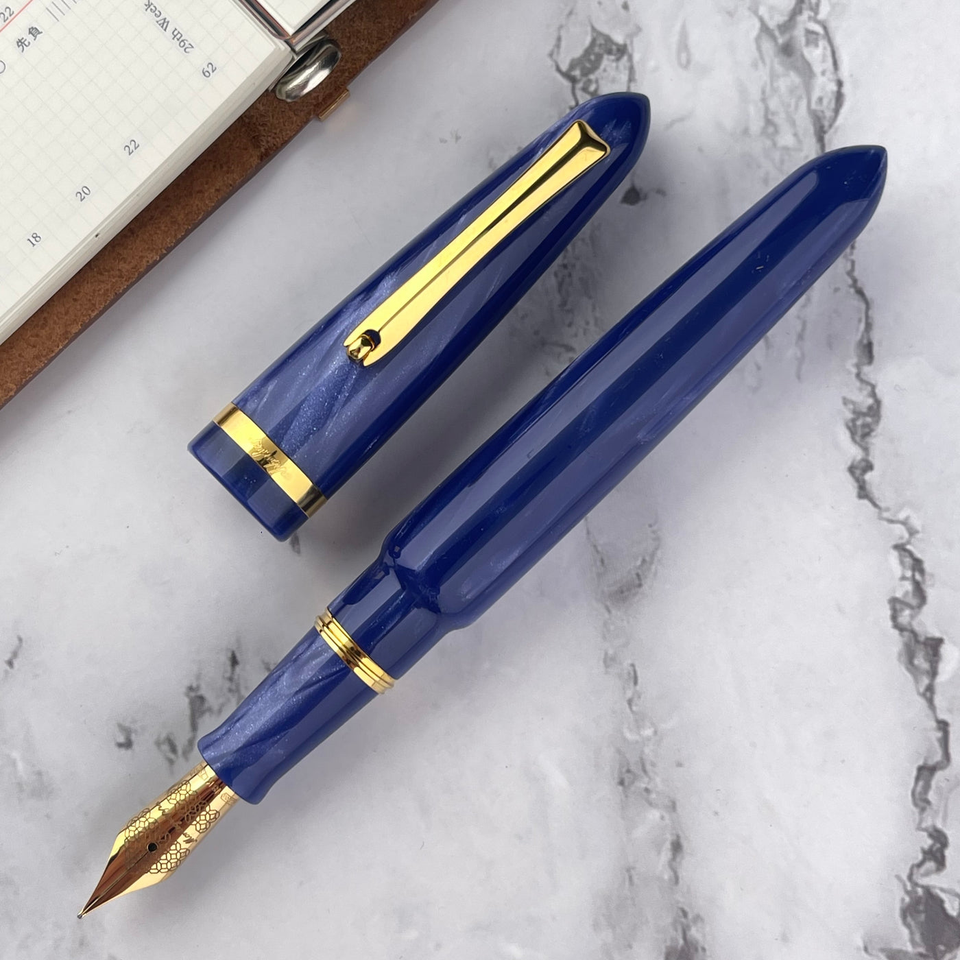 Montegrappa Venetia Fountain Pen - Glittering Blue Celluloid (Limited Edition)