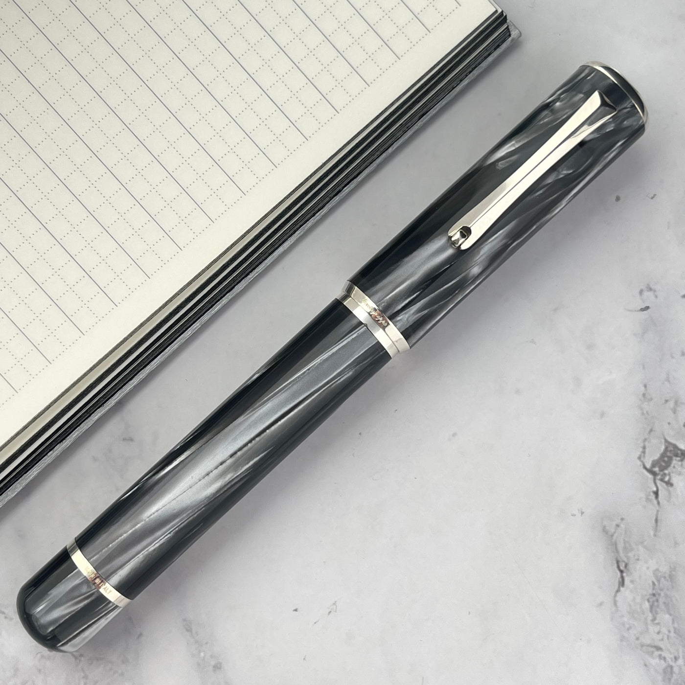 Montegrappa Masters Arte Fountain Pen - Pearl Grey Celluloid (Limited Edition)