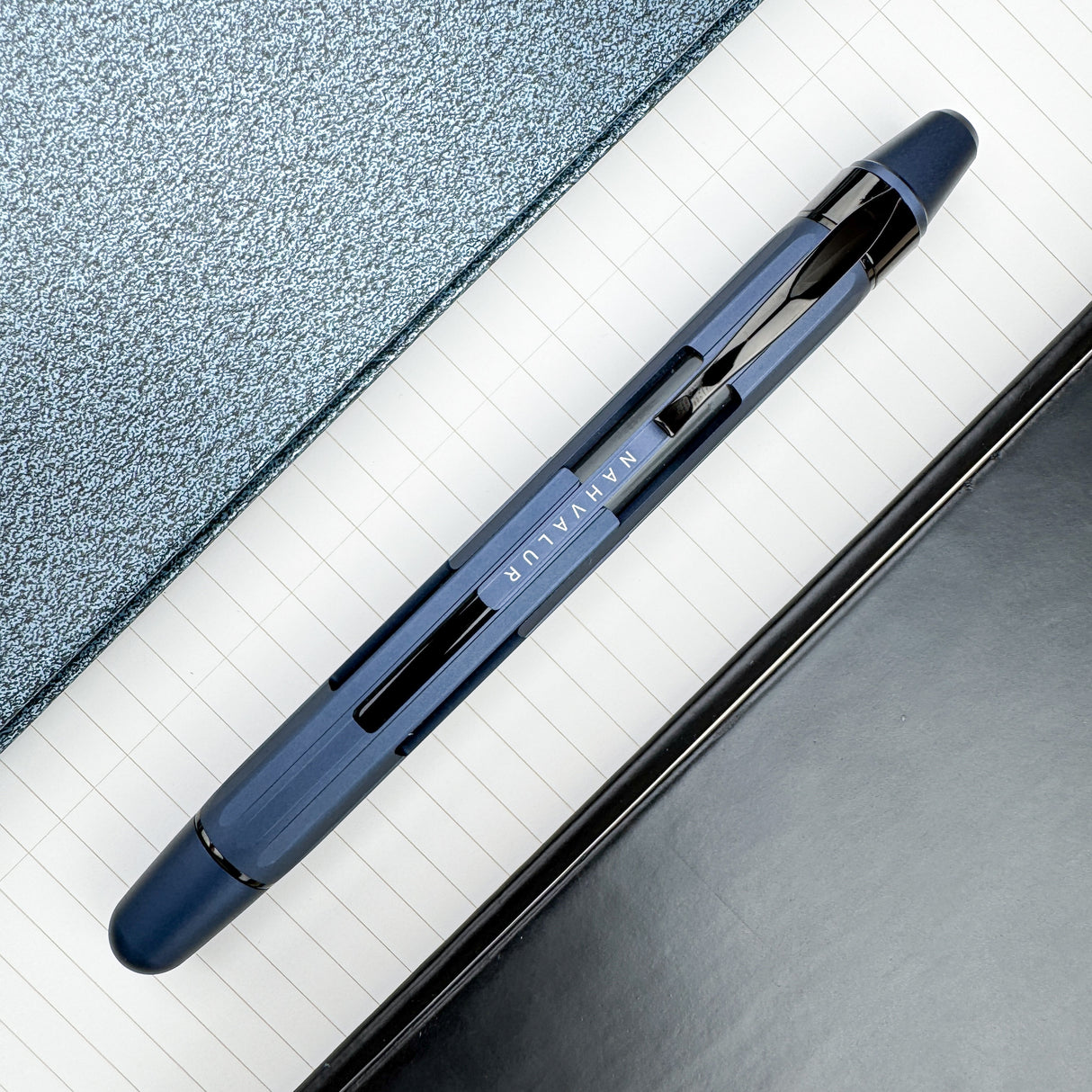 Nahvalur Eclipse Fountain Pen - Cobalt w/ Black Trim