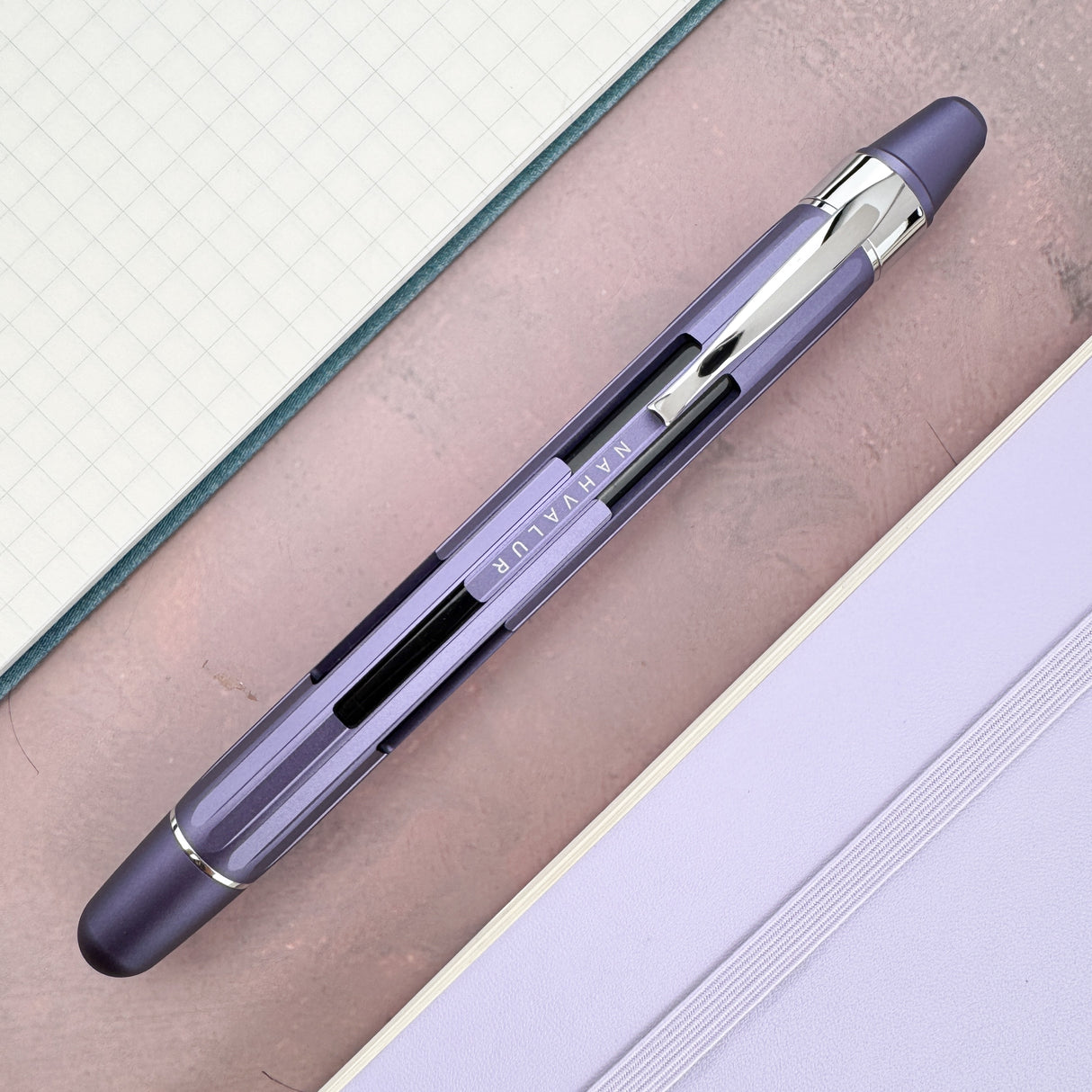 Nahvalur Eclipse Fountain Pen - Hepatizon w/ Silver Trim
