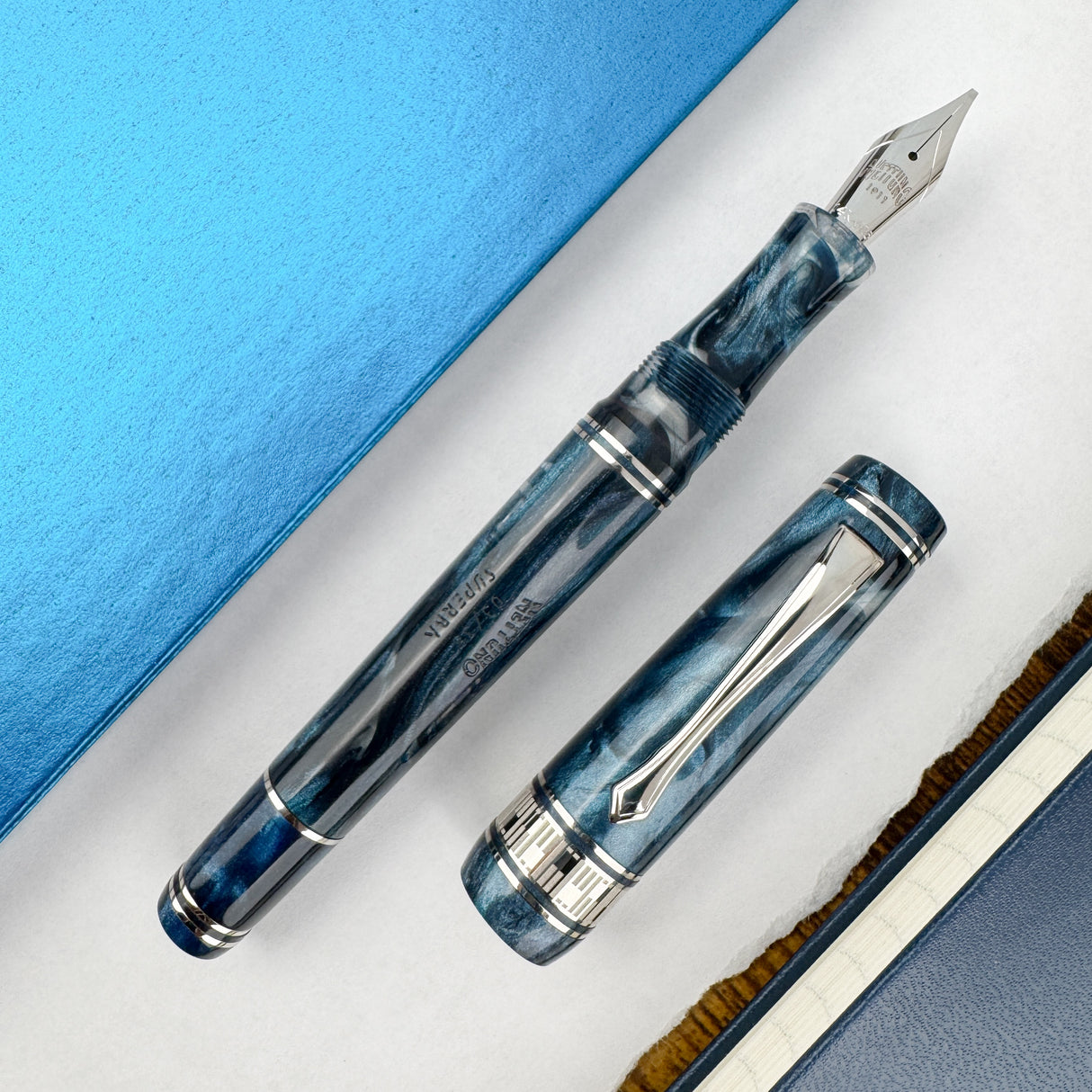 Nettuno Superba Fountain Pen - Blue Mamba Suspended Animation (Limited Edition)