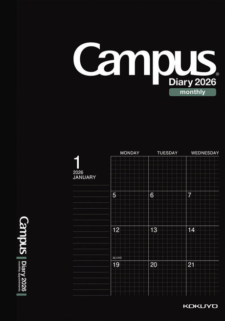 Kokuyo Campus Monthly Grid Diary - A5