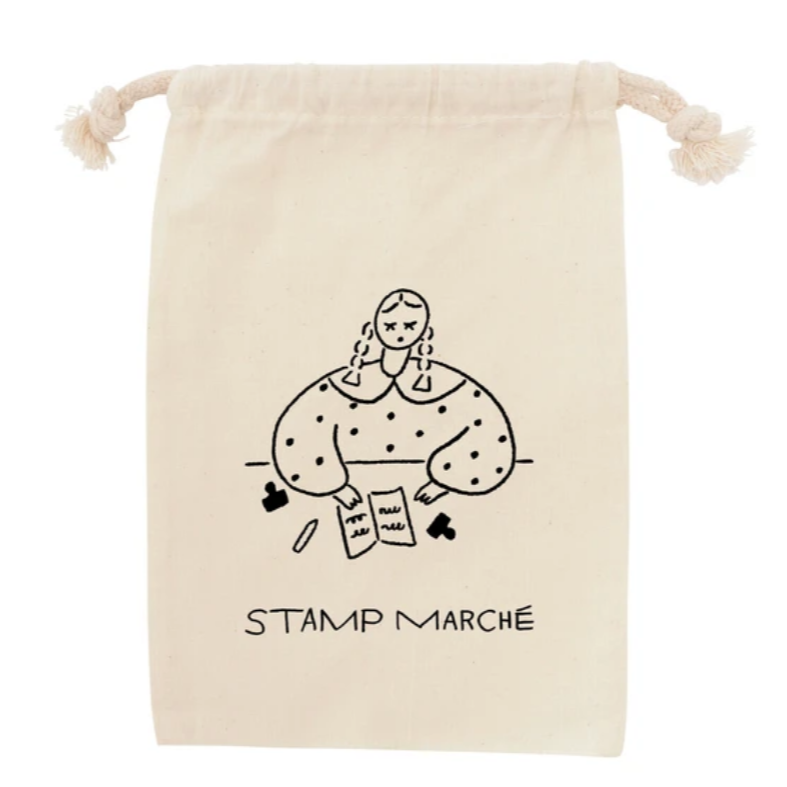 Stamp Marché Original Cotton Drawstring Bag - Large