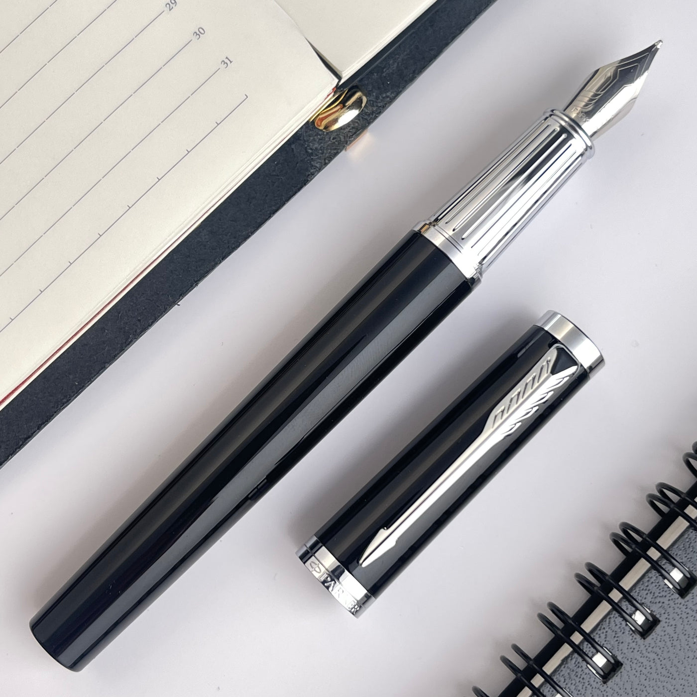 Parker Ingenuity Fountain Pen - Black w/ Chrome Trim