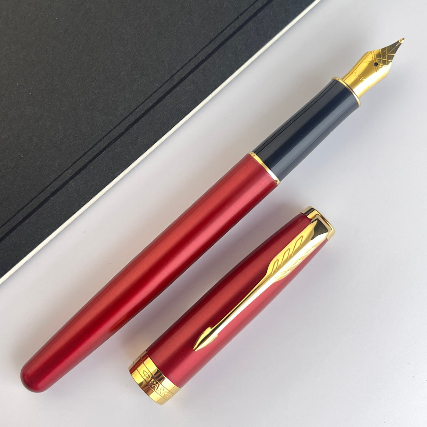 Parker Sonnet Fountain Pen - Lacquered Red with Gold Trim