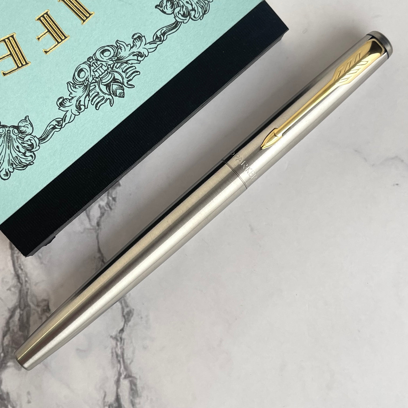Parker Jotter Fountain Pen - Stainless Steel with Gold Trim