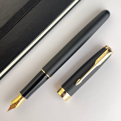Parker Sonnet Fountain Pen - Black with Gold Trim
