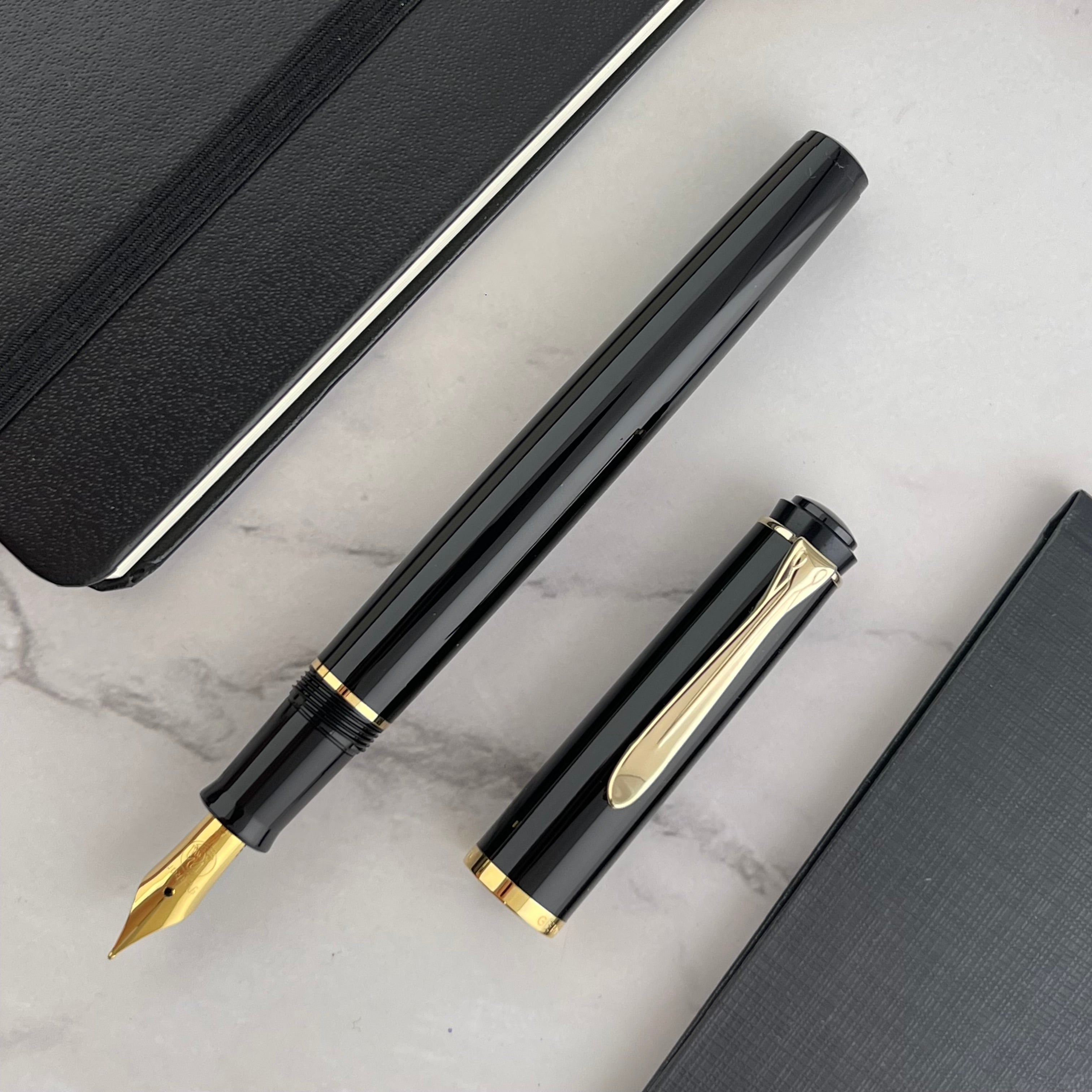 Pelikan Classic P200 Fountain Pen - Black w/ Gold Trim – Atlas