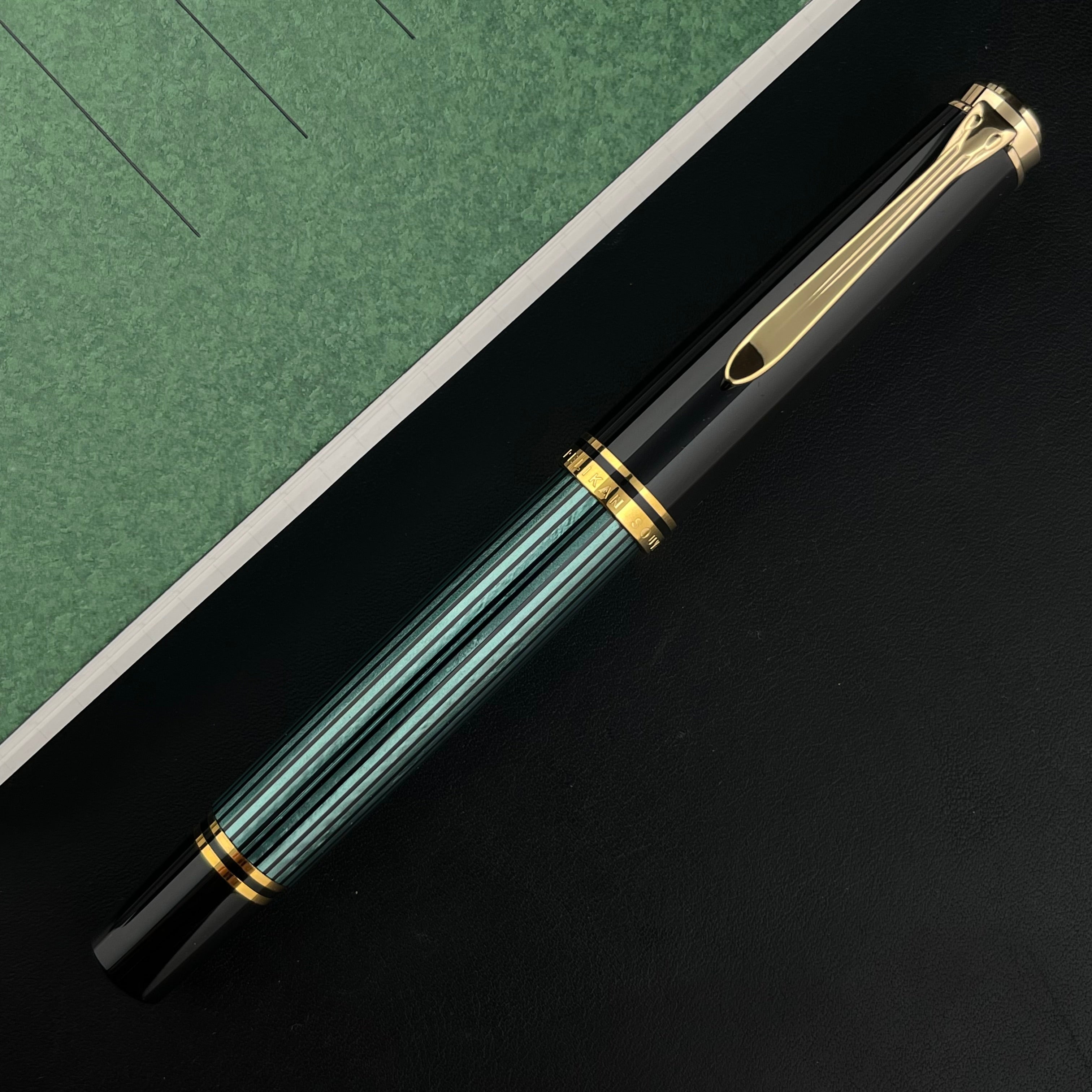 Pelikan Souveran M600 Fountain Pen - Black-Green – Atlas Stationers
