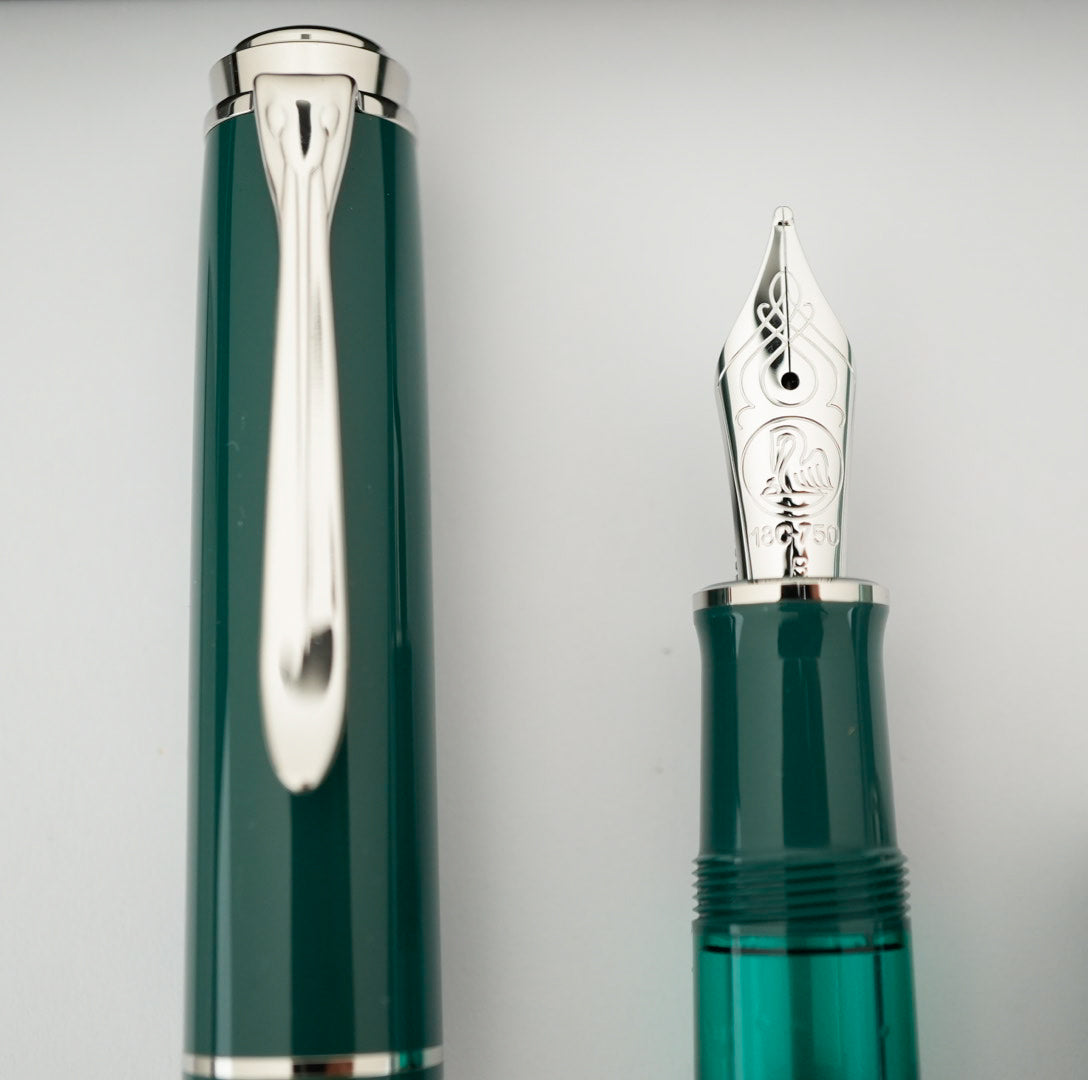 Pelikan M815 Metal Striped Fountain Pen - Green (Special Edition)