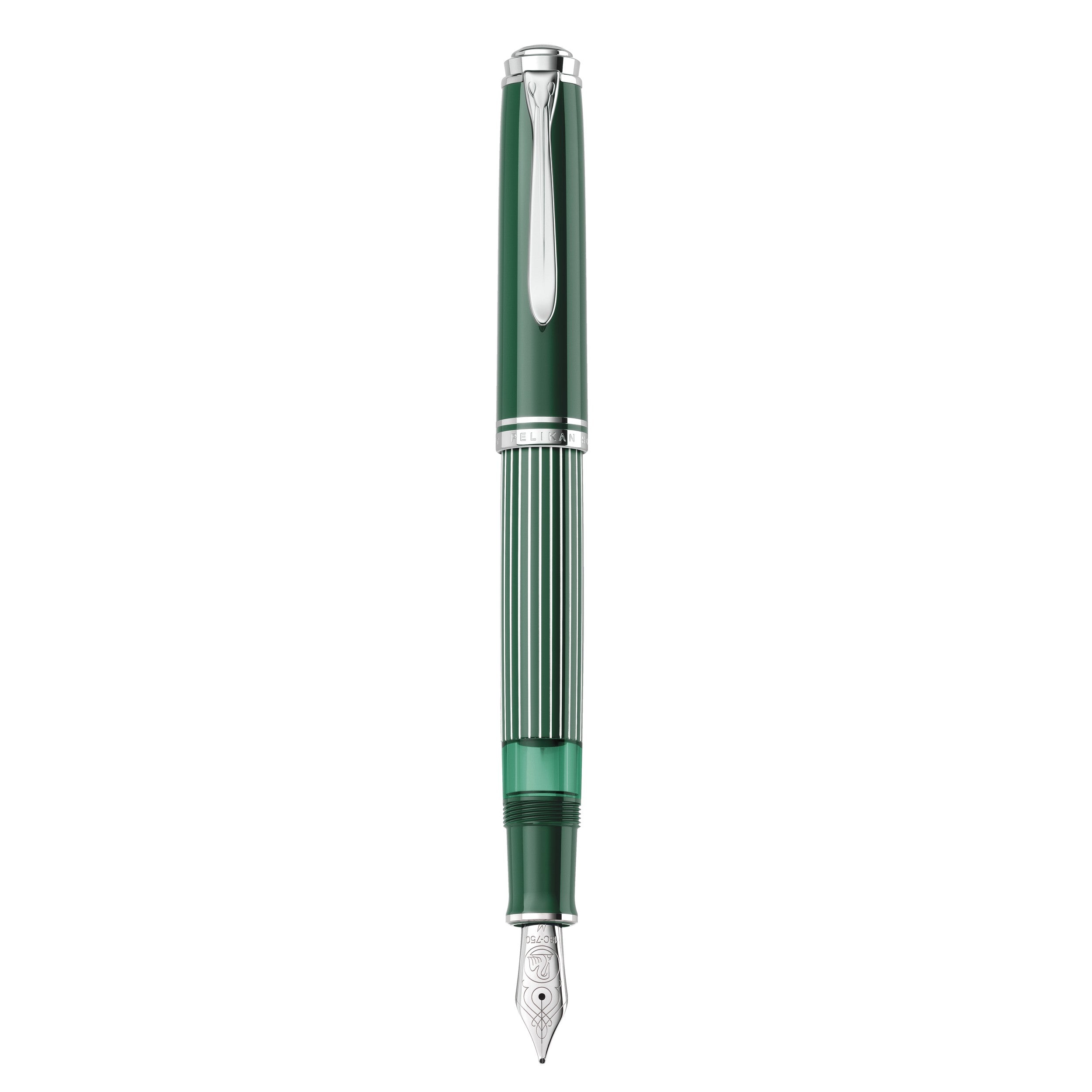 Pelikan M815 Metal Striped Fountain Pen - Green (Special Edition