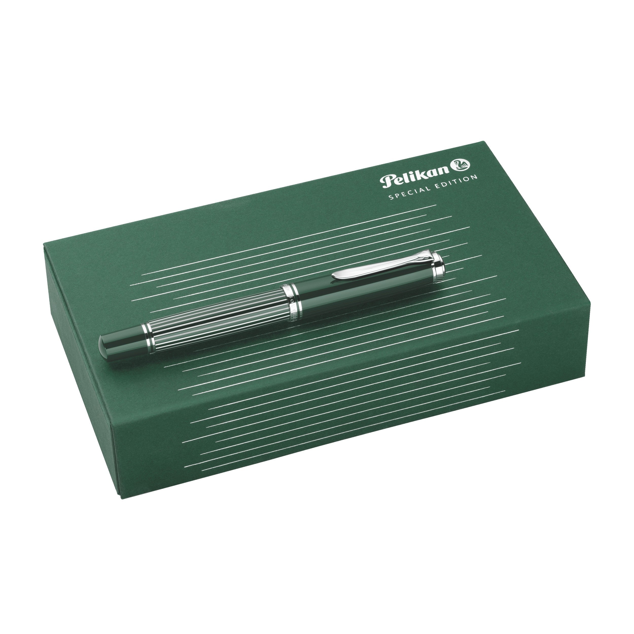 Pelikan M815 Metal Striped Fountain Pen - Green (Special Edition