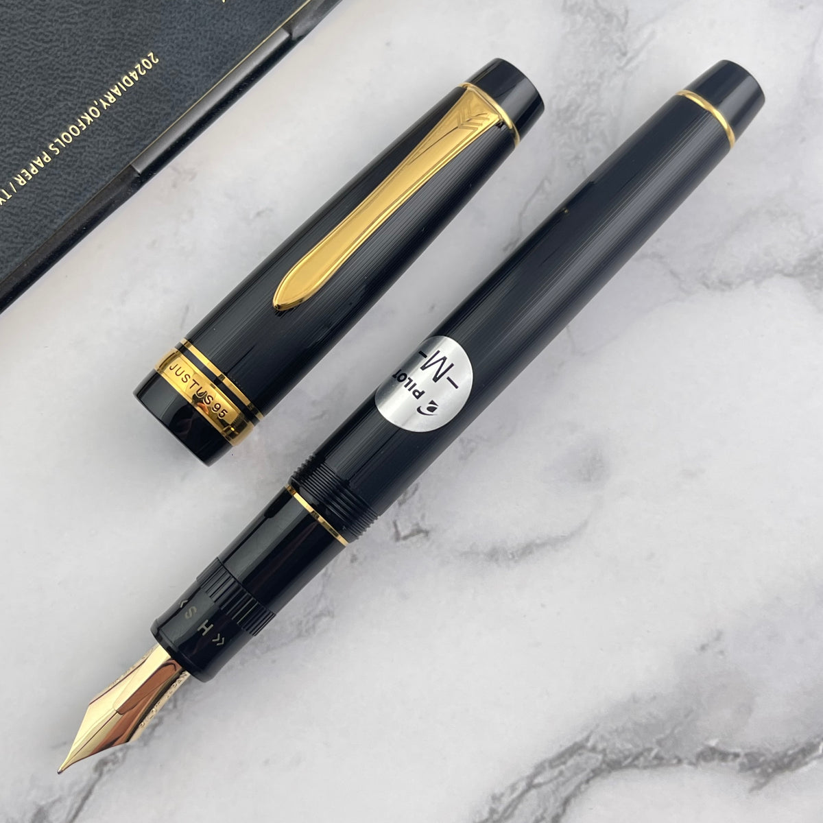 Pilot Justus 95 Fountain Pen - Black w/ Gold – Atlas Stationers