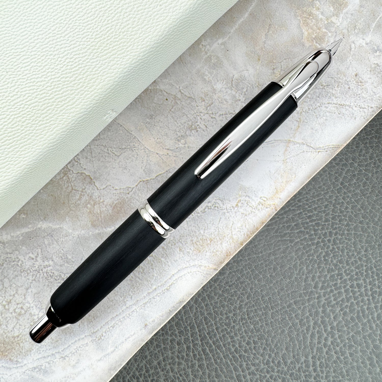 Pilot Vanishing Point Birchwood Fountain Pen - Black