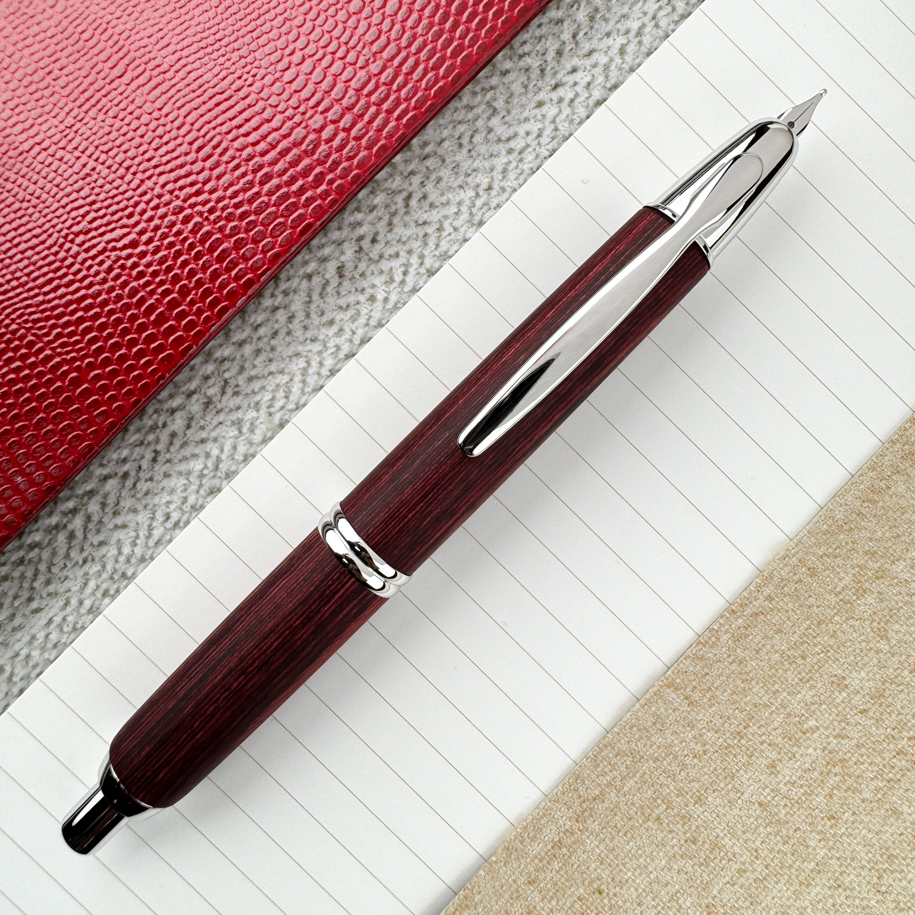 Pilot Vanishing Point Birchwood Fountain Pen - Red – Atlas Stationers