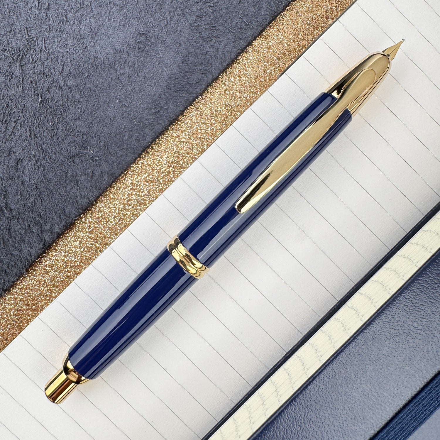 Pilot Vanishing Point Fountain Pen - Blue w/ Gold