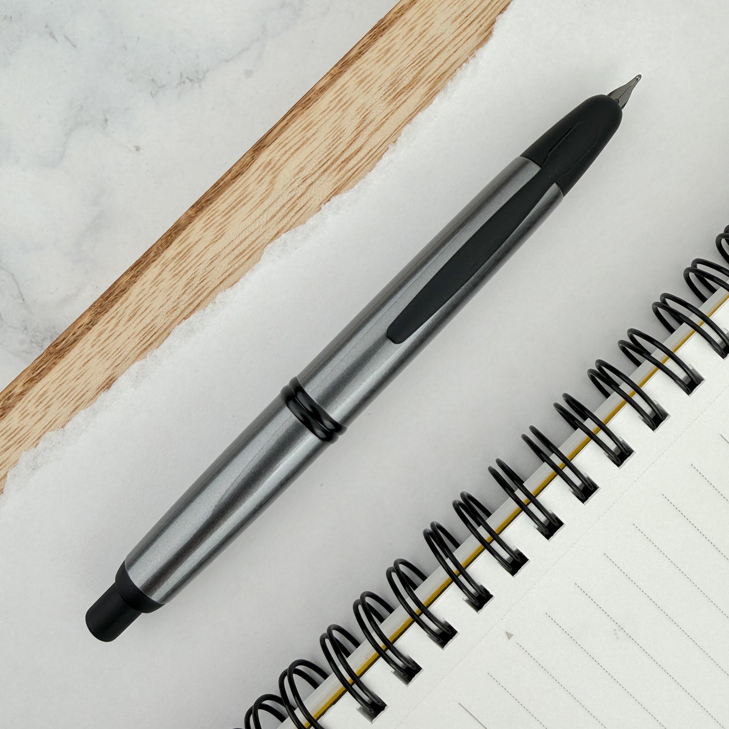 Pilot Vanishing Point Fountain Pen - Gun Metal and Matte Black