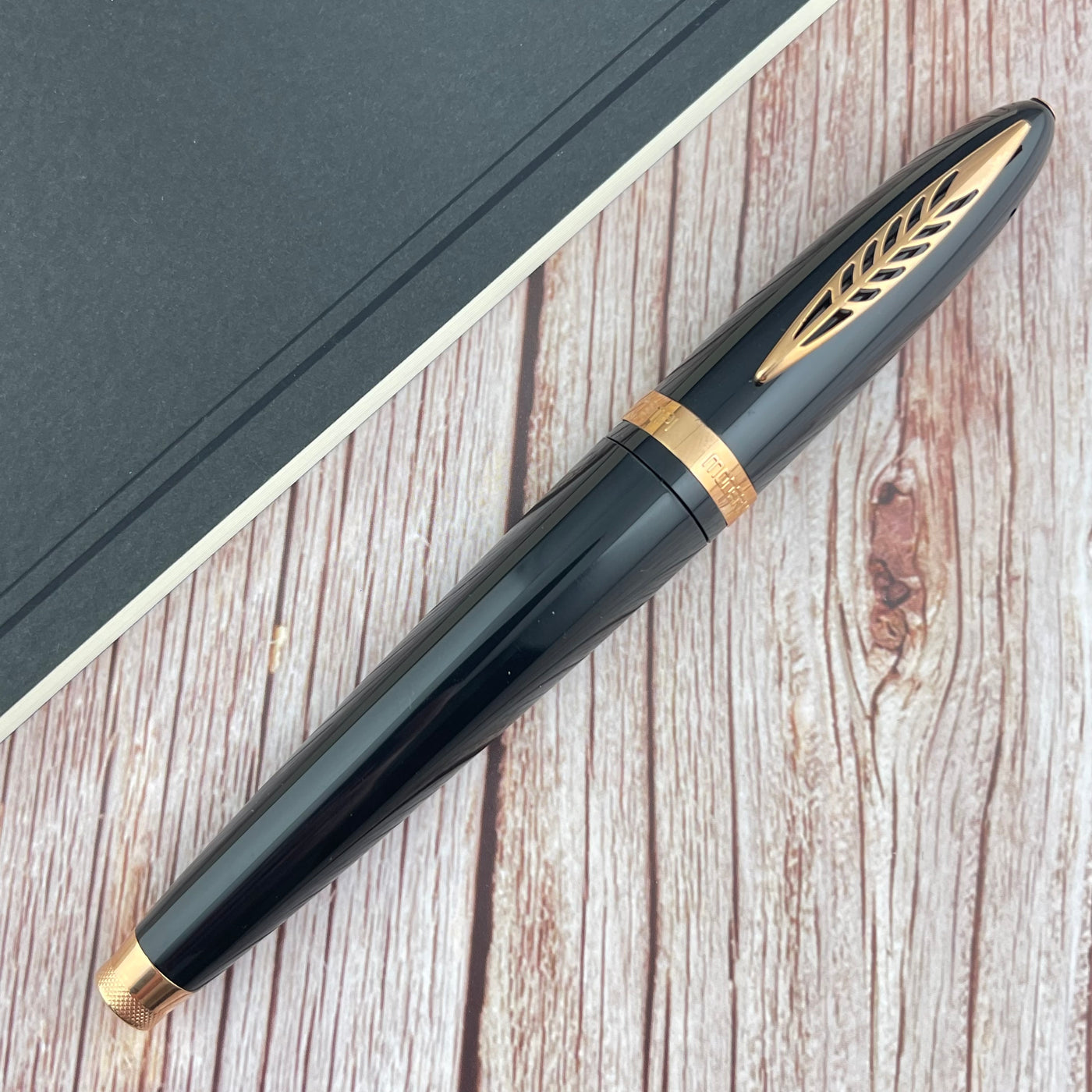 Pineider Modern Times Fountain Pen - Black w/ Rose Gold