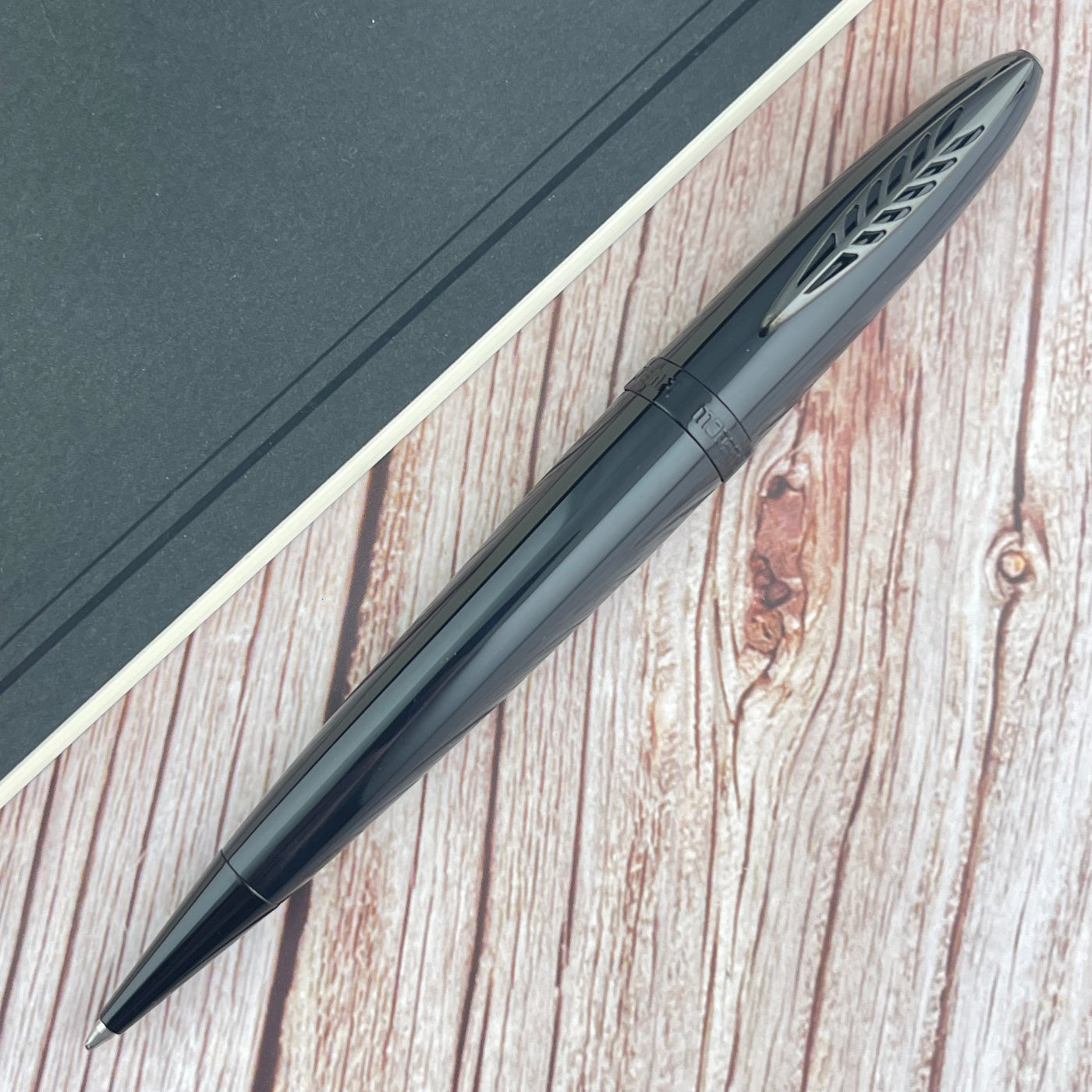 Pineider Modern Times Ballpoint Pen - Black w/ Black