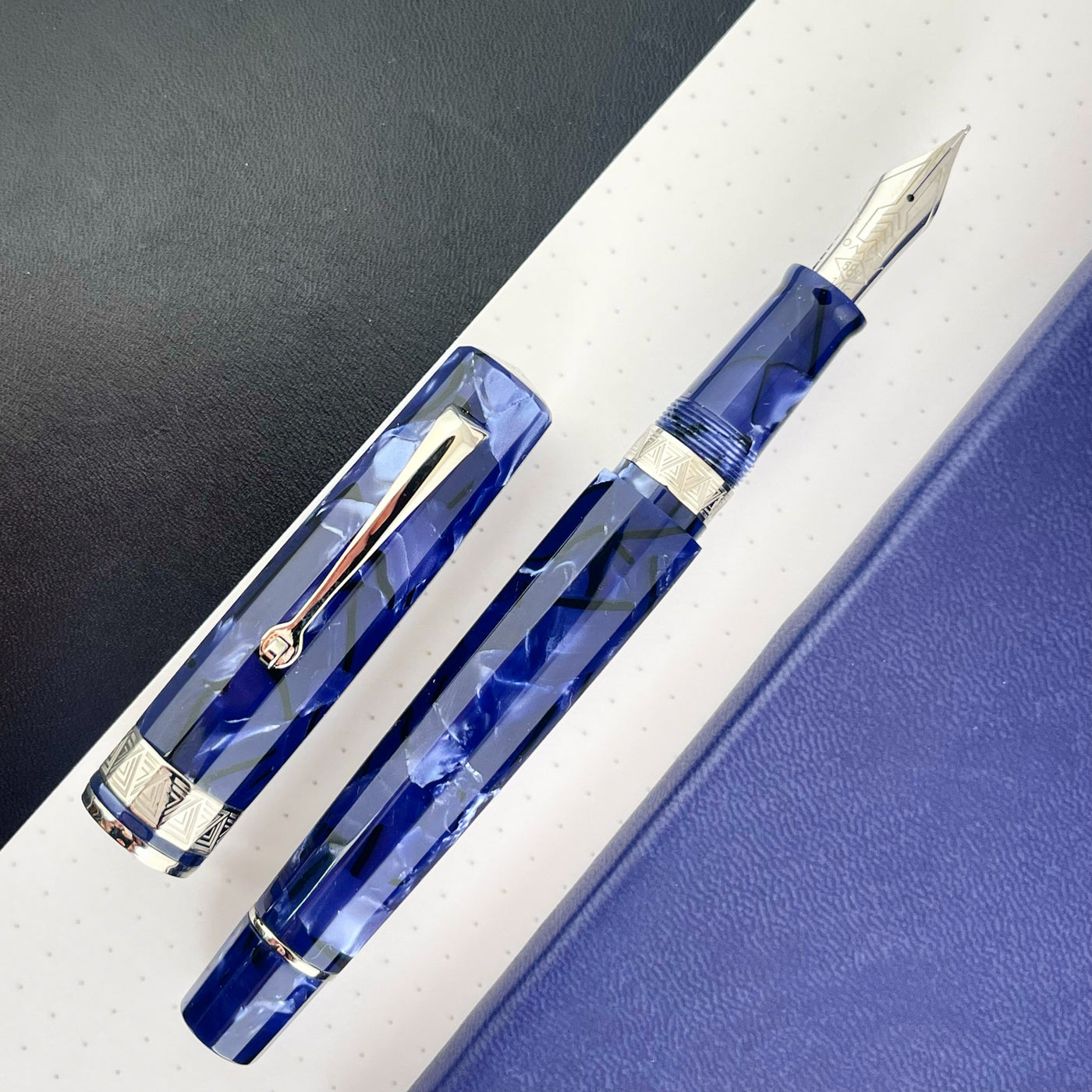 Omas Paragon Fountain Pen - Blue Royale w/ Silver
