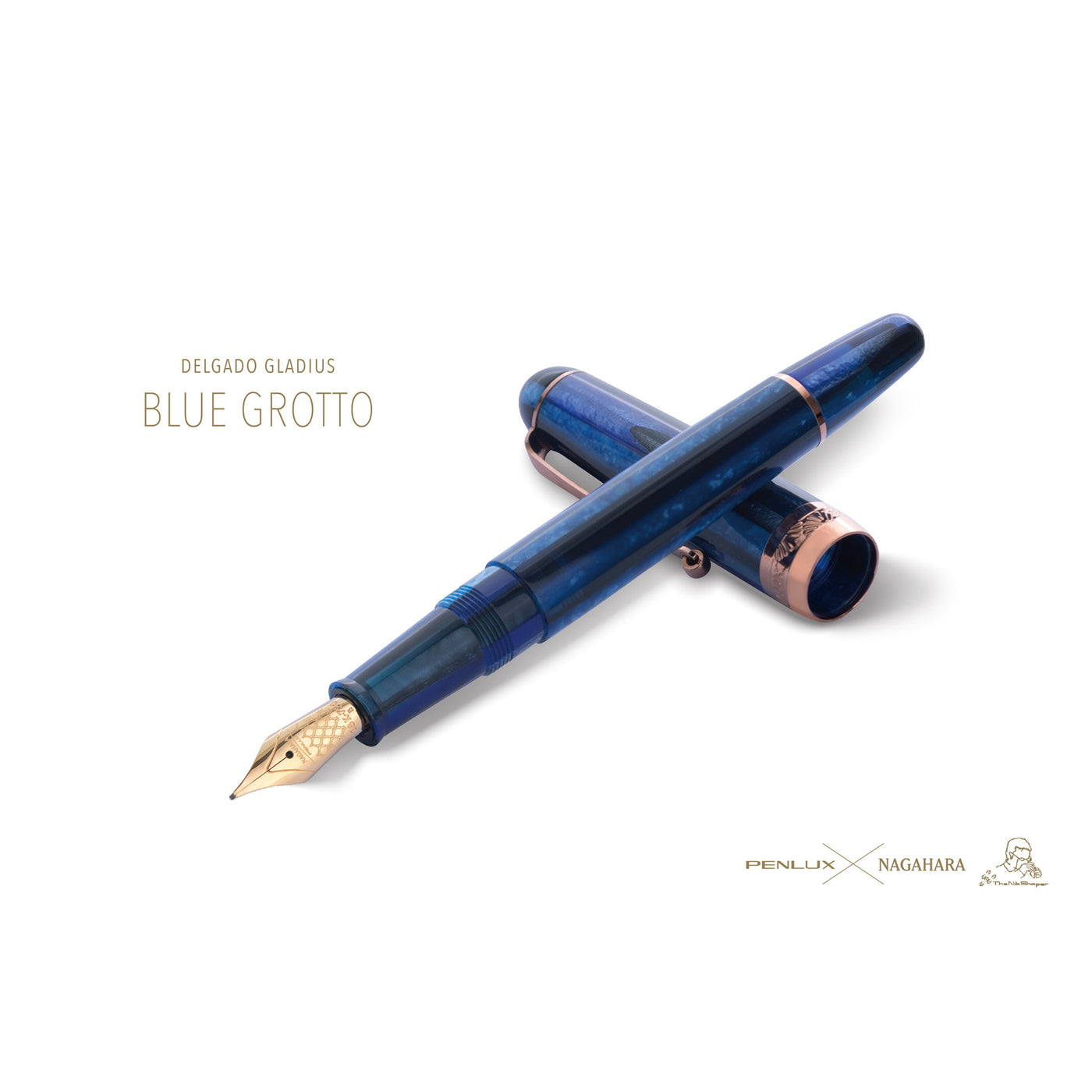 Penlux Masterpiece Delgado Fountain Pen - Gladius Blue Grotto(Limited Edition)